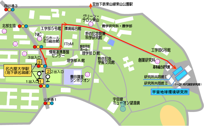 名古屋大学宇宙地球環境研究所の地図